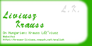 liviusz krauss business card
